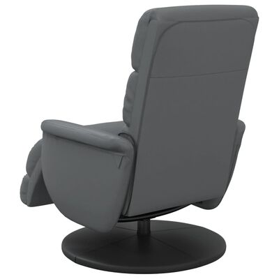 vidaXL Масажен реклайнер стол с опора за крака, сив, изкуствена кожа