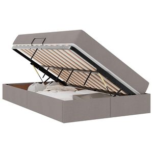 vidaXL Легло с място за съхранение и матрак Таупе 120 x 200 cm