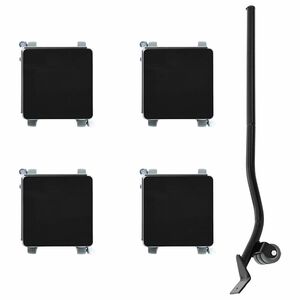 vidaXL Мебелни колелца 4 бр. с повдигач 13,5x13,5x6 см, стомана 1300 кг