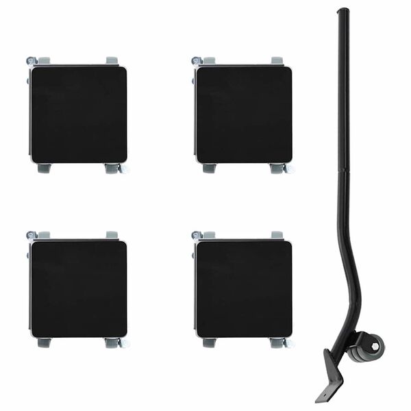 vidaXL Мебелни колелца 4 бр. с повдигач 13,5x13,5x6 см, стомана 1300 кг