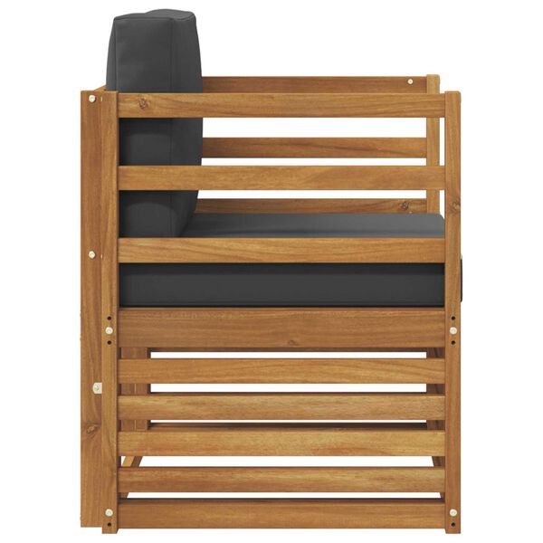 vidaXL Комплект дивани за открито Солидно акациево дърво и полиестер