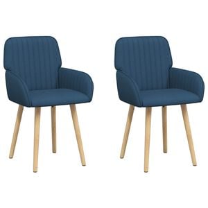 vidaXL Обедени столове 2 pcs Текстил Синьо 56,5 x 50 x 87,5 см