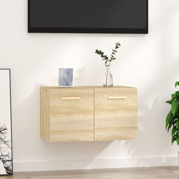 vidaXL Стенен шкаф, дъб сонома, 60x36,5x35 см, инженерно дърво