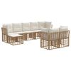 vidaXL Комплект дивани за открито 6 pcs Естествено и кремаво бяло