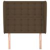 vidaXL Горна табла за легло с уши, тъмнокафява, 83x23x118/128 см, плат
