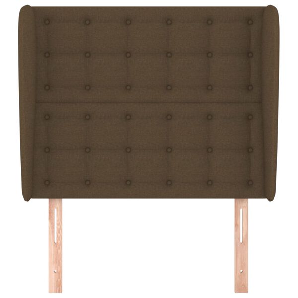 vidaXL Горна табла за легло с уши, тъмнокафява, 83x23x118/128 см, плат