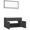 vidaXL Комплект мебели за баня, сив, ПДЧ
