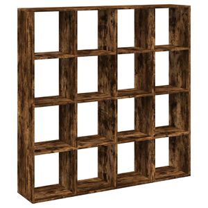 vidaXL Библиотека, опушен дъб, 137,5x29x137,5 см, инженерно дърво
