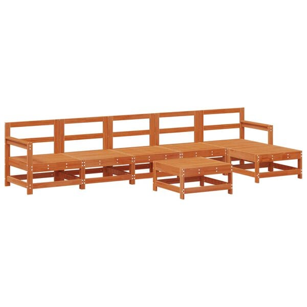 vidaXL Комплект за почивка в градина 7 pcs Восъчен Кафяв