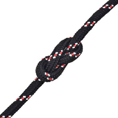 vidaXL Морско въже, полипропилен, 10 мм, 50 м, черно