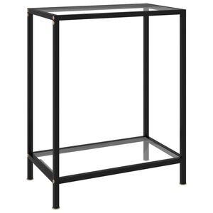 vidaXL Конзолна маса, прозрачна, 60x35x75 cм, закалено стъкло