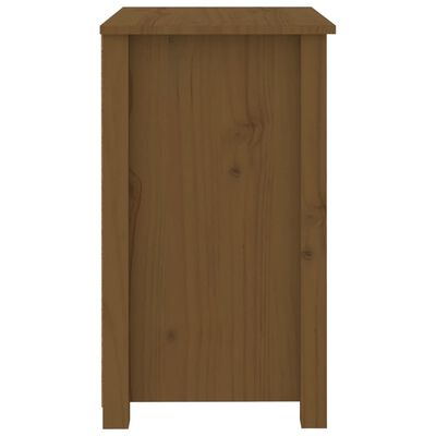 vidaXL Нощно шкафче, меденокафяво, 50x35x61,5 см, борово дърво масив