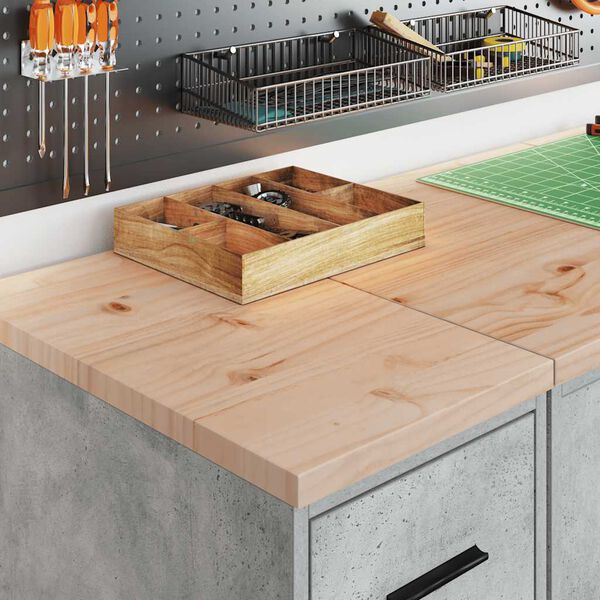 vidaXL Гаражен шкаф за съхранение, бетонно сив, 30x51x85 см, бор масив