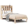 vidaXL Легло с рафтове за книги, без матрак, 90x200 см, бор масив