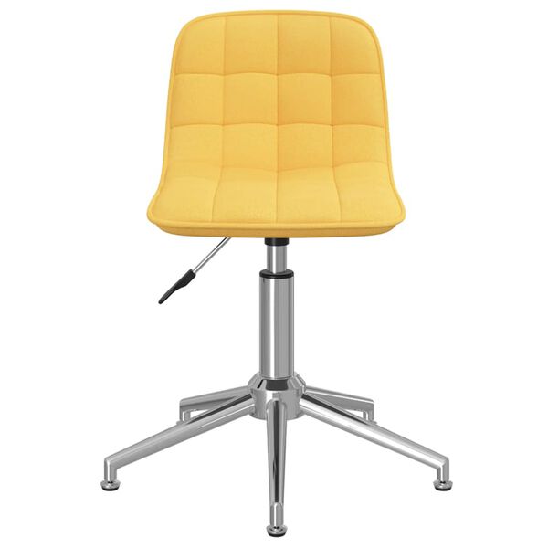 vidaXL Въртящи се трапезни столове, 2 бр, жълти, текстил