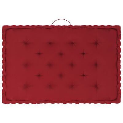 vidaXL Палетни възглавници за под, 6 бр, бордо, памук