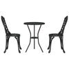 vidaXL Градински бистро комплект 3 pcs Черно Алуминий