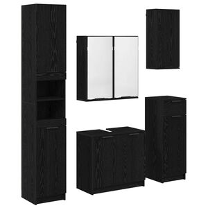 vidaXL Комплект мебели за баня 5 бр. Черния дъб 64,5 x 33,5 x 59 см