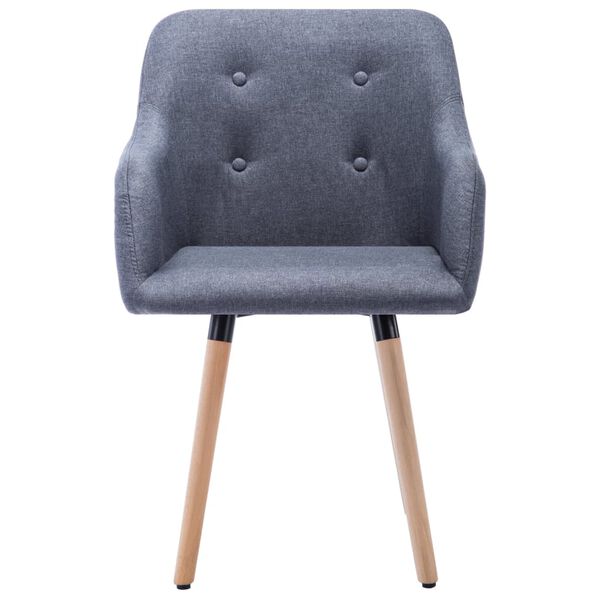 vidaXL Трапезни столове, 2 бр, тъмносиви, текстил