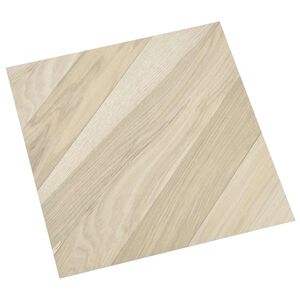 vidaXL Самозалепващи дъски за настилка Бежови ивици 30,5 x 30,5 см