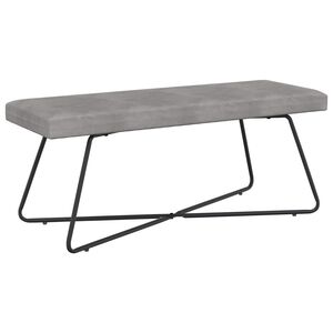 vidaXL Пейка Едноцветен Светлосиво 110 x 40 x 45 cm Кадифе