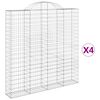vidaXL Габионни кошници арка 4 бр 200x30x200/220 см поцинковано желязо