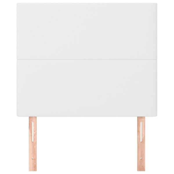 vidaXL Табла за легло, бяла, 80x5x118/128 см, изкуствена кожа