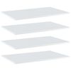 vidaXL Рафтове, 4 бр, бял гланц, 80x50x1,5 см, инженерно дърво