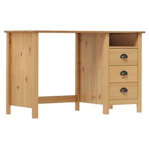 vidaXL Бюро Hill с 3 чекмеджета 120x50x74 см бор масив