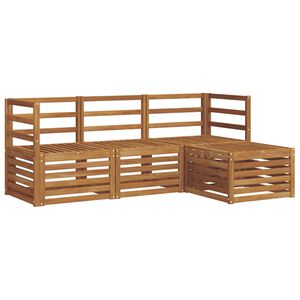 vidaXL Комплект дивани за открито 4 pcs Естествен