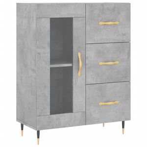 vidaXL Сайдборд, бетонно сив, 69,5x34x90 см, инженерно дърво