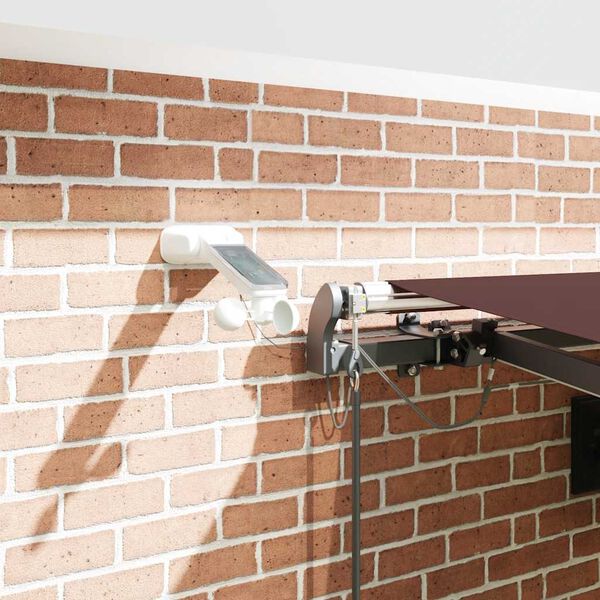 vidaXL Автоматично прибираща се тента с LED, бордо, 450x300 см