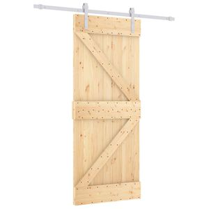 vidaXL Преплъзваща се врата Естествено и бяло 80 x 210 cm