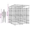 vidaXL Дворна клетка за кучета с покрив, стомана, 3,69 м&sup2;