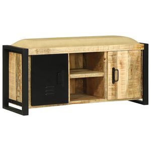 vidaXL Бенч Кабинет Кафяво 100 x 35 x 50 см Масивна дървесина от манго