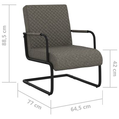 vidaXL Конзолен стол, тъмносив, изкуствена кожа
