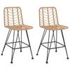 vidaXL Бар табуретки 2 бр 45x56x103,5 см PE ратан и стомана