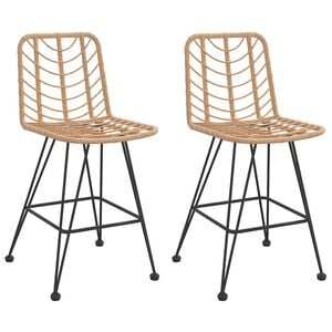 vidaXL Бар табуретки 2 бр 45x56x103,5 см PE ратан и стомана