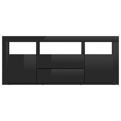 vidaXL ТВ шкаф, черен гланц, 120x30x50 см, ПДЧ