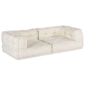 vidaXL 2-местен модулен диван Крем 140x70x36 плат