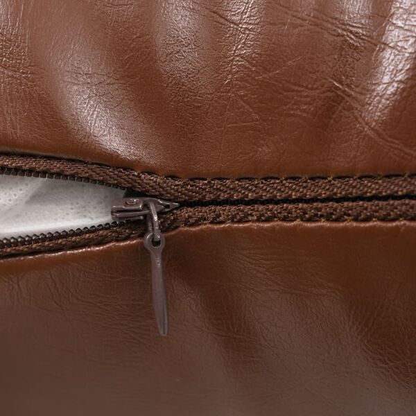 vidaXL Комплект възглавници, 2 бр, PU, 60x60 см, кафяв