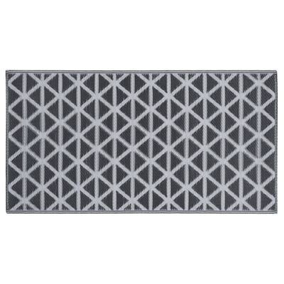 vidaXL Външен килим, черен, 190x290 см, PP