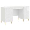 vidaXL Бюро Бял гланц 142,5 x 50 x 75 см Инженерна дървесина