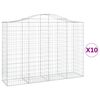 vidaXL Габионни кошници арка 10 бр 200x50x140/160см поцинковано желязо