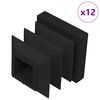 vidaXL Крайни капачки 12 pcs Черно 15 x 15 x 15 мм ПП