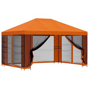 vidaXL Градинска беседка със стени 4 &times; 3 m Оранжево