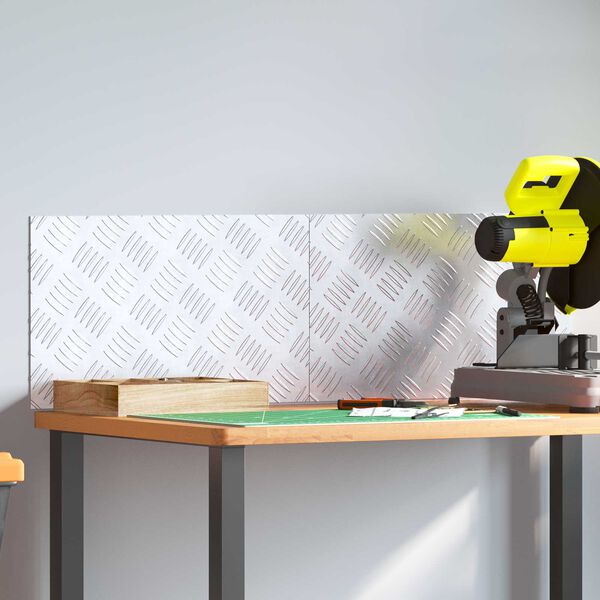 vidaXL Стъпало Правоъгълна 2 pcs Сребрист 50 x 30 cm Алуминий