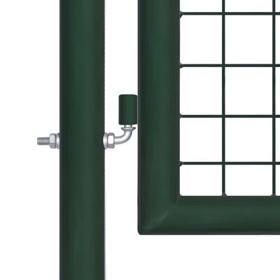vidaXL Оградна порта, стомана, 100x75 см, зелена