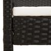 vidaXL Градинска пейка с възглавница, черна, 105 см, полиратан