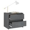 vidaXL Нощно шкафче, сиво, 40x30,5x35,5 см, борово дърво масив